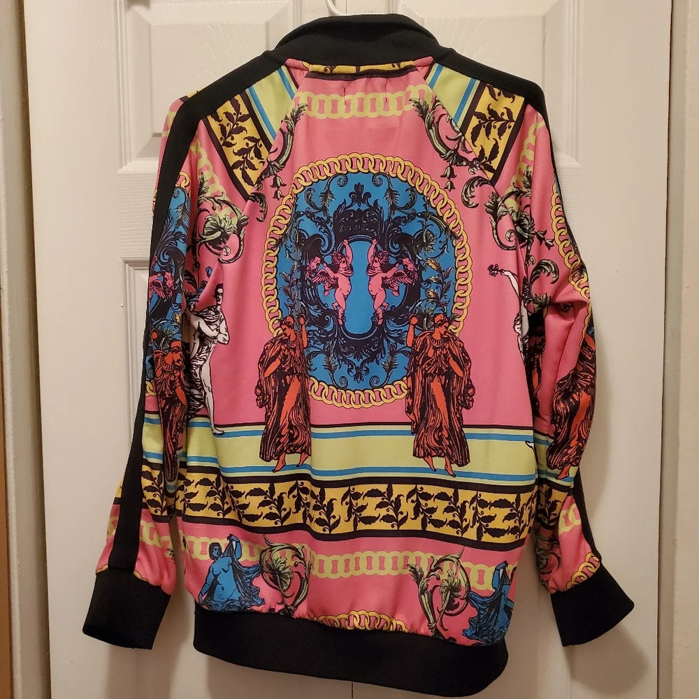 Topman Colorful Graphic Zip-Up Sweater - Picture 2 of 6